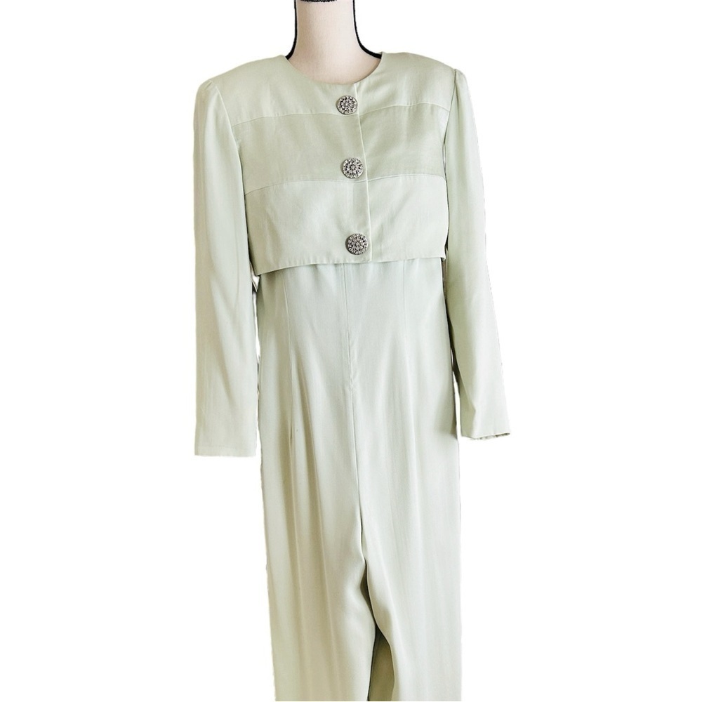 Vintage 70s Mint Green Jumpsuit & Jacket Saks Fifth Ave